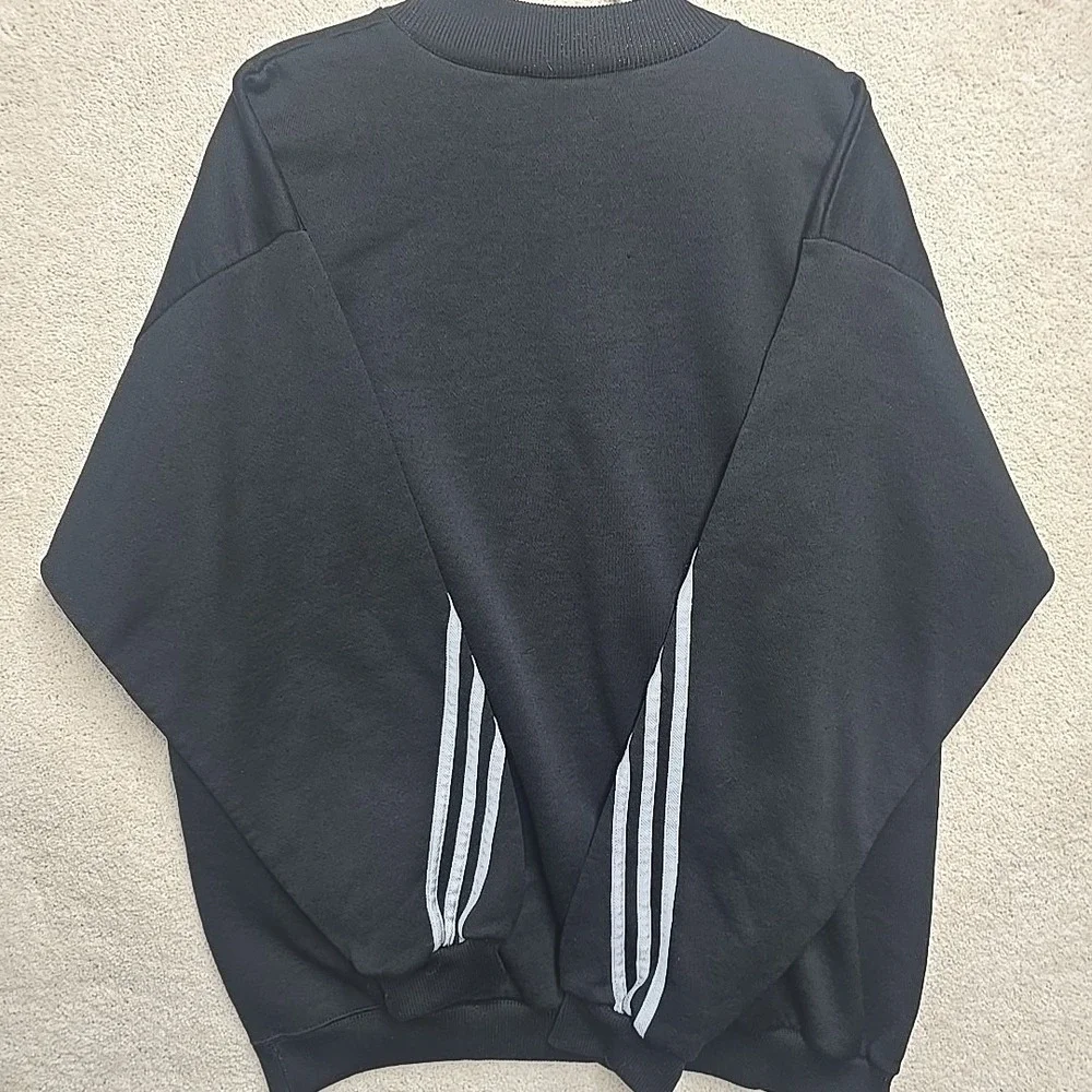 Retro Adidas USA Black Sweatshirt Mens XL Three Stripe Crewneck Athleisure‎